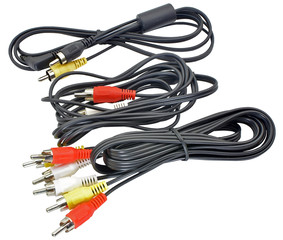 Audio jack connector on a white