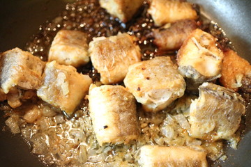 fried fish in a pan