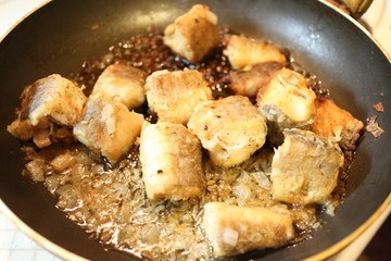 fried fish in a pan