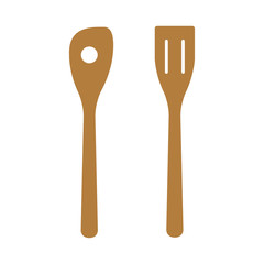 Wooden spatula for the kitchen. Vector illustration. EPS 10.