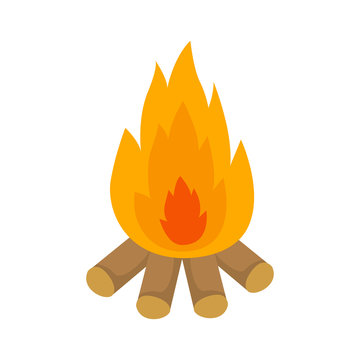 Bonfire. Firewood. Heat. Vector illustration. EPS 10.