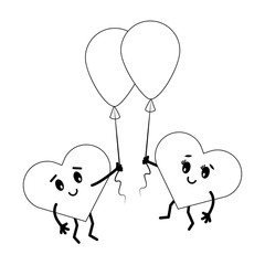 cute hearts in love cartoons