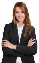 Young Businesswoman with Crossed Arms - isolated