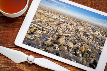 residential neighborhood aerial view