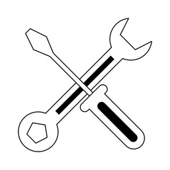 Wrench and screwdriver symbol