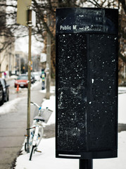 Public message board in the city