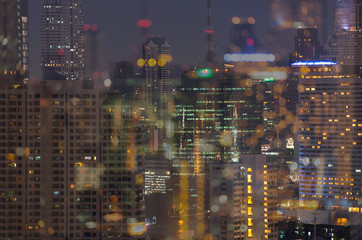 Fototapeta na wymiar Blur picture of business building in Bangkok, Thailand.