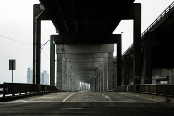 A street under a highway