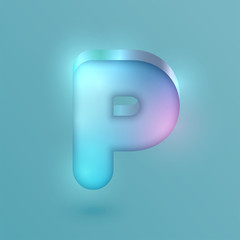 3D realistic neon character, vector