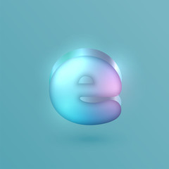 3D realistic neon character, vector