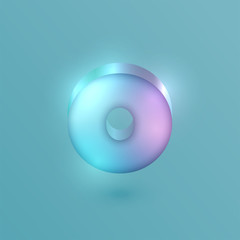 3D realistic neon character, vector