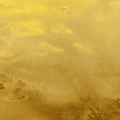 Gold luxury ink and watercolor textures on white paper background. Paint leaks and ombre effects. Hand painted vintage texture.