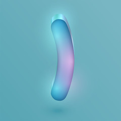 3D realistic neon character, vector