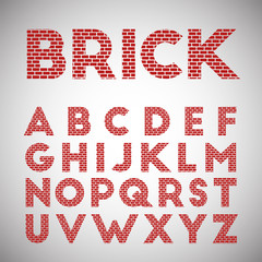 Red brick typeface, vector