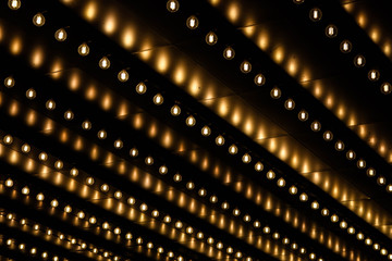 Rows of incandescent lights
