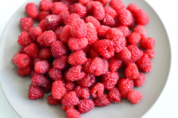 raspberries in a bowl