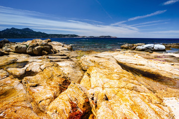 Mediterranean sea and rocky coastline in Corsica