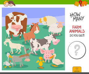 count farm animals activity game