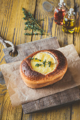Camembert bread bowl