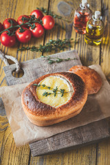 Camembert bread bowl