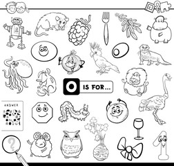 O is for educational game coloring book