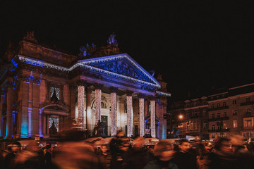 Christmas Market in Brussels next to Stock Exchange