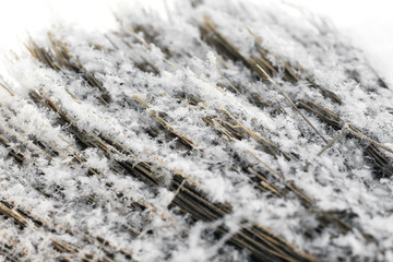Broom in the snow