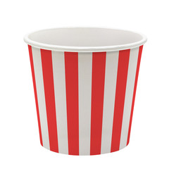 Empty pop corn bucket or cup isolated on white background © ozmen