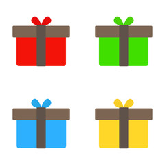 Gift box set. Celebration. Happy. Vector illustration.