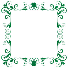 St Patty-Green Florish Shamrock Frame