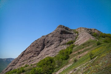 Mountain top on a sunny day