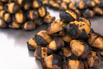 Roasted chestnuts, street concept