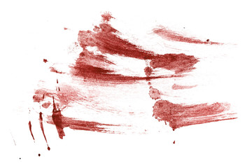 Bloody dry prints, isolated on white background
