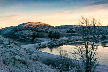 Norwegian snowy winter road