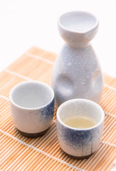 A cup of Japanese sake, Sake is a traditional Japanese liquor that is Widely popular.