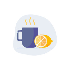Tea with lemon illustration