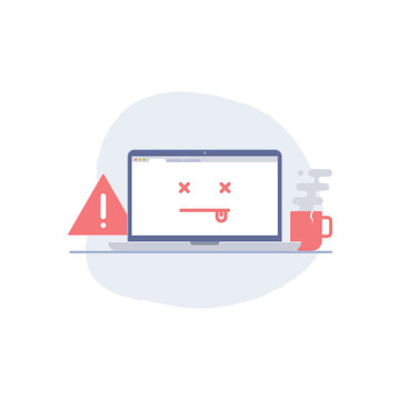 Error page, dead emoji illustration