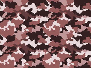 Camouflage pattern background in brown colors, seamless. Military fashion abstract geometric texture.