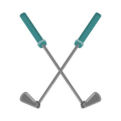 Golf clubs crossed