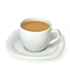 Cup of tea with milk / Coffee milk in glass cup with clipping path