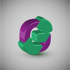 3D colorful character from a typeset, vector