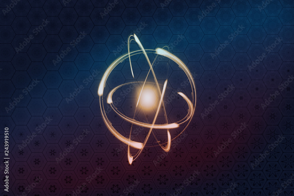 Poster atom molecule as concept for science