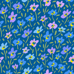 Forget Me Not Flower Pattern. Endless Background. Seamless