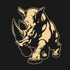 Angry rhino emblem