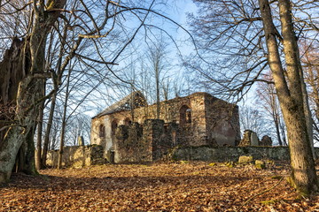 Chruch ruin with graveyard