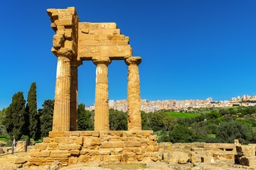 Fototapeta na wymiar Ruin of Ancient Greek Temple, Agrigento, Sicily