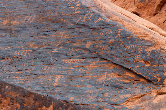 petroglyphs at Valley of Fire in Nevada