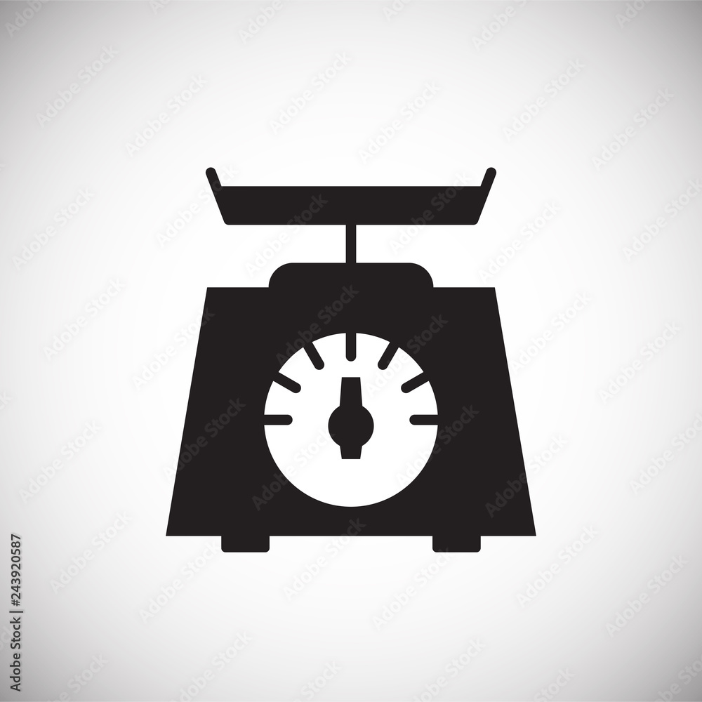Poster scales icon on white background for graphic and web design, modern simple vector sign. internet conc