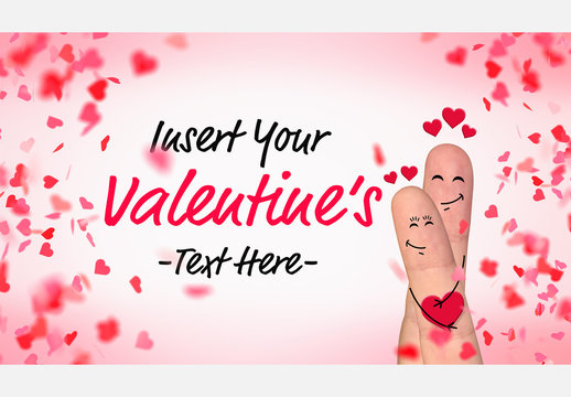 Valentine's Day Fingers In Love Banner Layout
