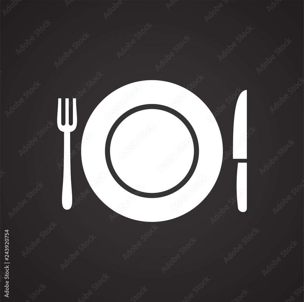 Poster dish icon on black background for graphic and web design, modern simple vector sign. internet concep